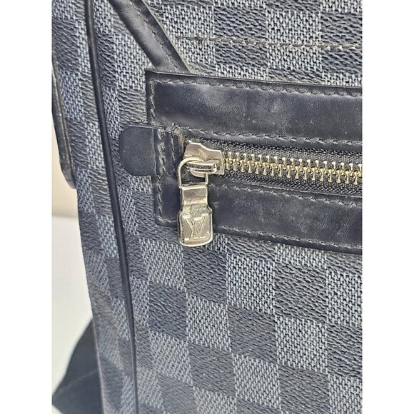 LOUIS VUITTON Daniel Crossbody MM Black Canvas Damier Shoulder Bag Graphite Mens - Picture 13 of 16
